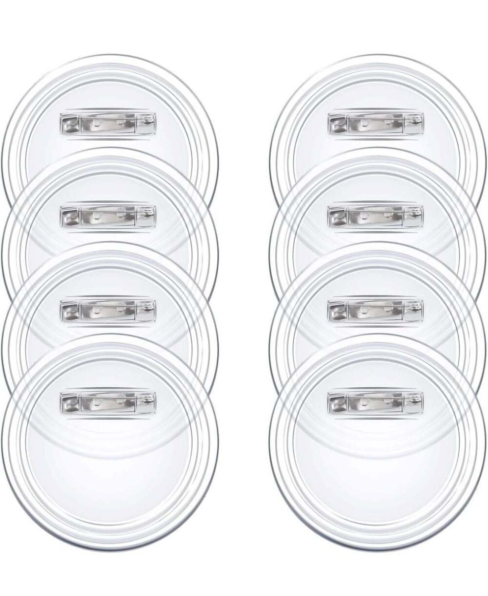 Bignc 12 Set Clear Pins for Crafts, Plastic Button Making Kit, Blank Pins Bulk,